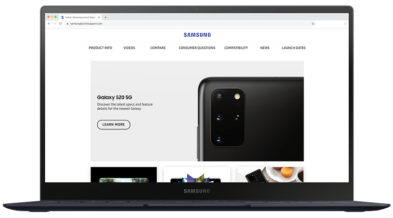 Samsung Launch Support Website